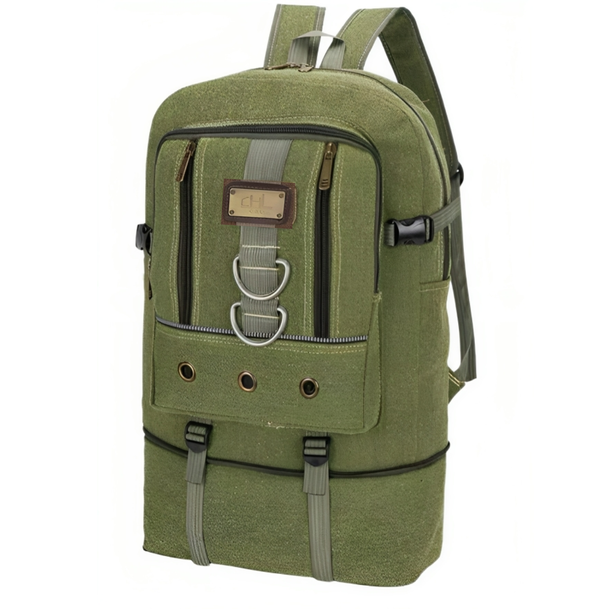 Mochila Em Lona I Mochila Camping I Mochila Expansível I Mochila Grande 50L Reforçada