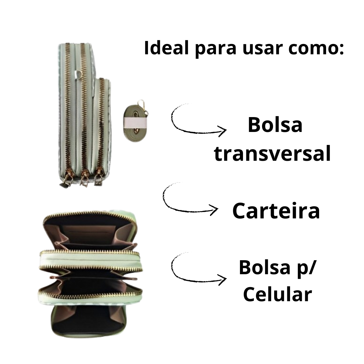 Bolsa Para Celular Carteira Transversal Feminina