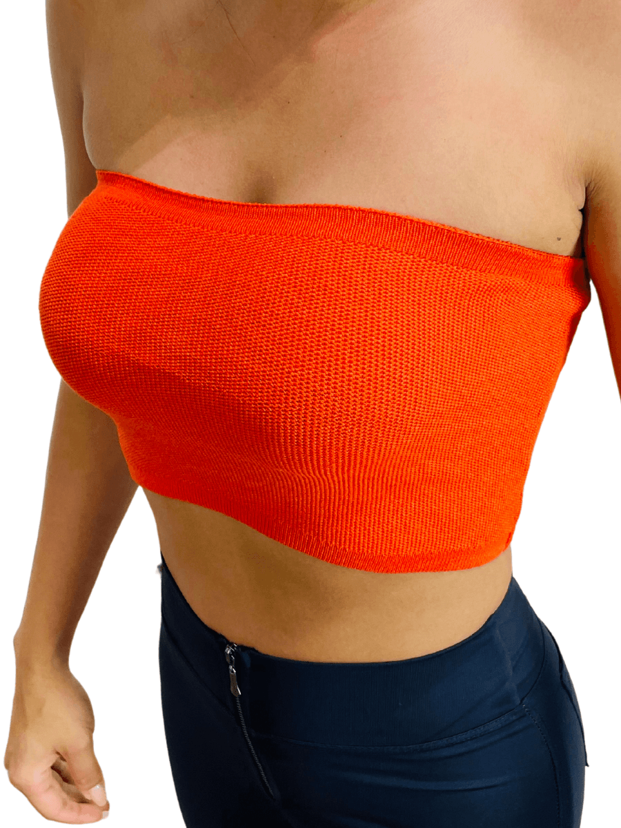 Cropped Faixa Top Tricot Feminino - Moda Brasil