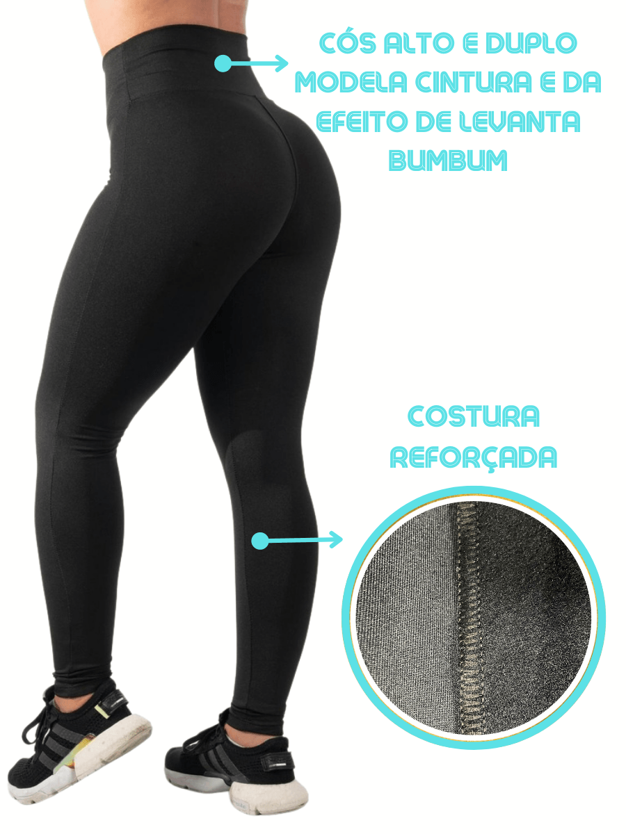 Calça Legging Suplex Cintura Alta Academia - Moda Brasil