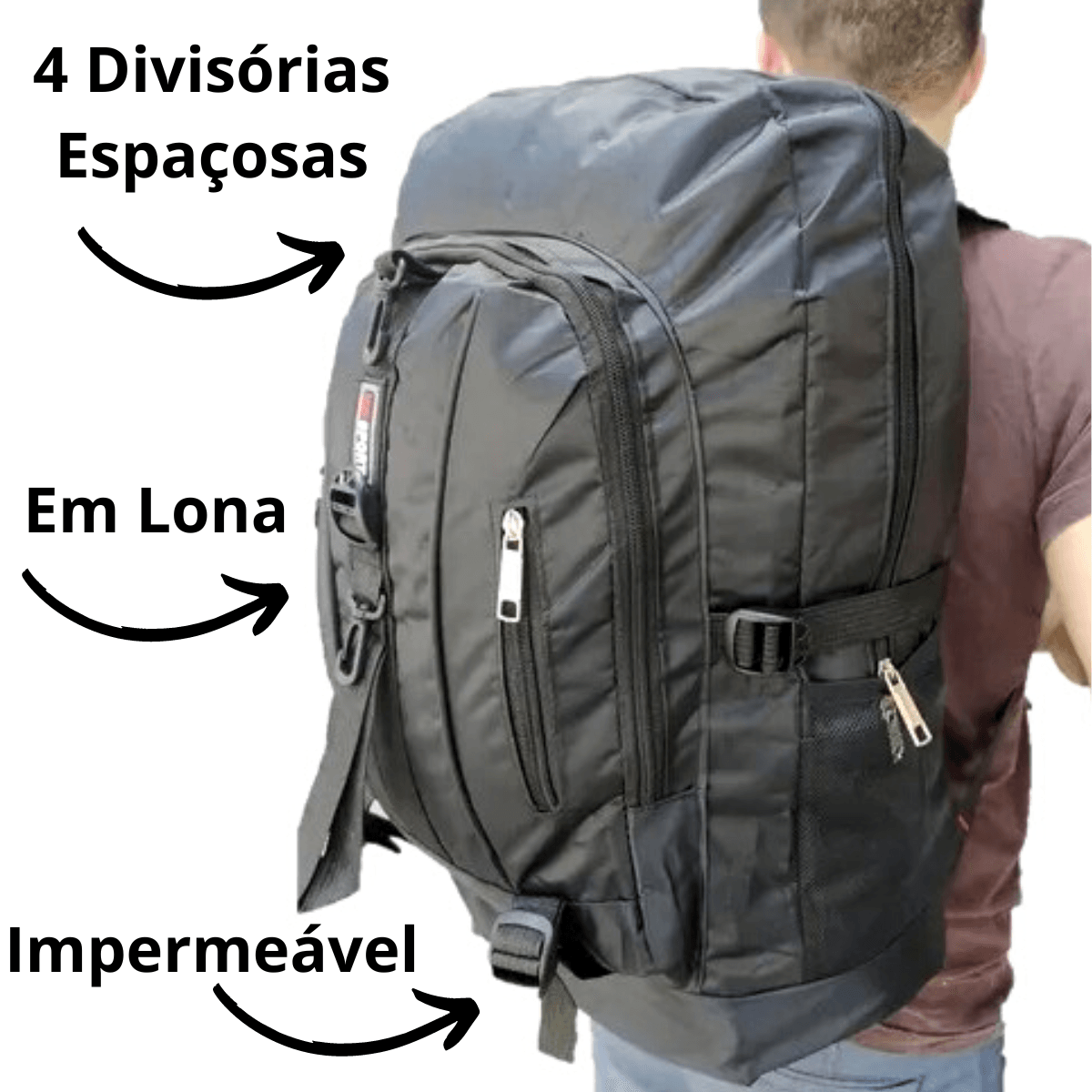 Mochila Motoqueiro Caveirão Grande Impermeável e Resistente - Moda Brasil